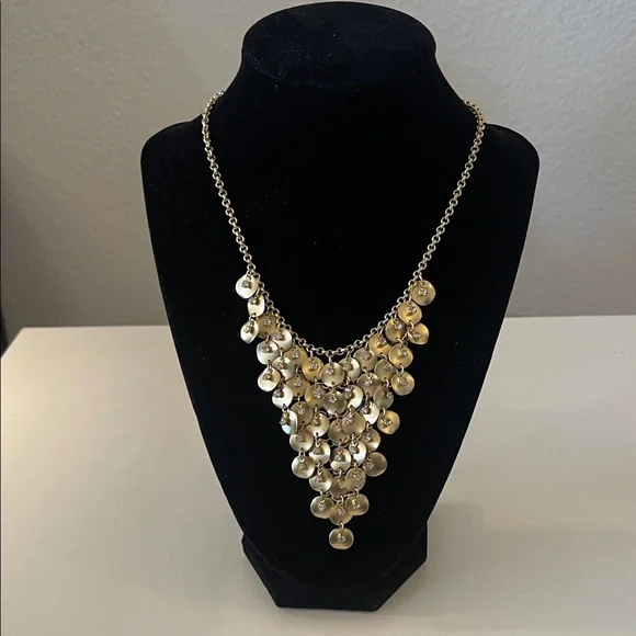 Elegant Gold Necklace with Cascading Discs - Picture 1 of 3